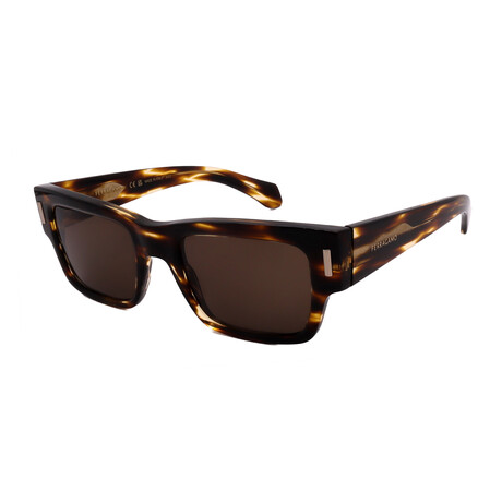 Men's // Ferragamo SF2011S 216 Square Sunglasses // Brown + Brown