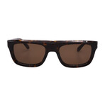 Men's // Ferragamo SF2009S 242 Square Sunglasses // Dark Tortoise + Brown