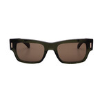 Men's // Ferragamo SF2011S 320 Square Sunglasses // Green + Brown