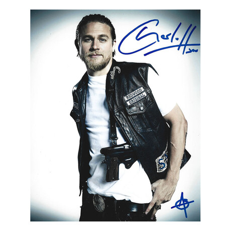 Charlie Hunnam // Sons of Anarchy // Signed 8x10 Photo // Jax Teller with Gun