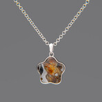 Sericho Pallasite Meteorite Square Pendant with 18" Sterling Silver Chain // 4.9 g