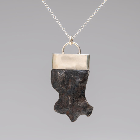 Genuine Meteorite Nugget pendant  with 18" Sterling Silver Chain // 28 g