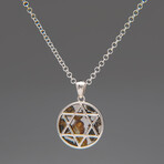 Sericho Pallasite Meteorite Square Pendant with 18" Sterling Silver Chain // 5.7 g