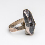 Genuine Campo Del Cielo Meteorite Ring with Adjustable Sterling Silver Band  // 14.3 g