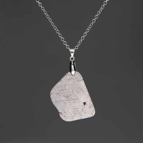 Genuine Muonionalusta Meteorite Pendant with 18" Sterling Silver Chain // 16.4 g