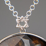 Sericho Pallasite Meteorite Square Pendant with 18" Sterling Silver Chain // 29.7 g