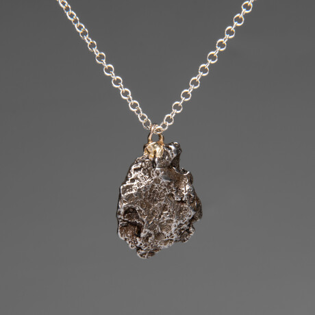 Genuine Sikhote Alin Meteorite Nugget pendant with Sterling Silver Chain