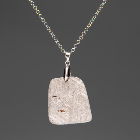 Genuine Muonionalusta Meteorite Pendant with 18" Sterling Silver Chain // 10 g