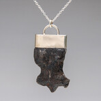 Genuine Meteorite Nugget pendant  with 18" Sterling Silver Chain // 28 g