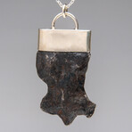 Genuine Meteorite Nugget pendant  with 18" Sterling Silver Chain // 28 g