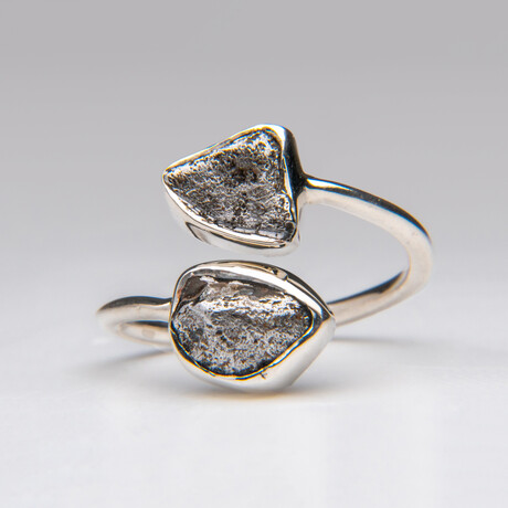 Genuine Campo Del Cielo Meteorite Ring with Adjustable Sterling Silver Band  // 3.1 g