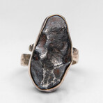 Genuine Campo Del Cielo Meteorite Ring with Adjustable Sterling Silver Band  // 14.3 g
