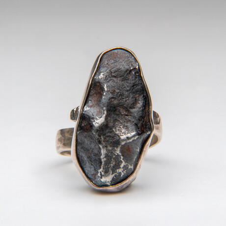 Genuine Campo Del Cielo Meteorite Ring with Adjustable Sterling Silver Band // 14.3 g