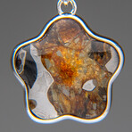 Sericho Pallasite Meteorite Square Pendant with 18" Sterling Silver Chain // 4.9 g