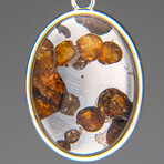 Sericho Pallasite Meteorite Square Pendant with 18" Sterling Silver Chain // 5 g