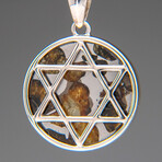 Sericho Pallasite Meteorite Square Pendant with 18" Sterling Silver Chain // 5.7 g