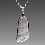Genuine Muonionalusta Meteorite Pendant with 18" Sterling Silver Chain // 22.6 g