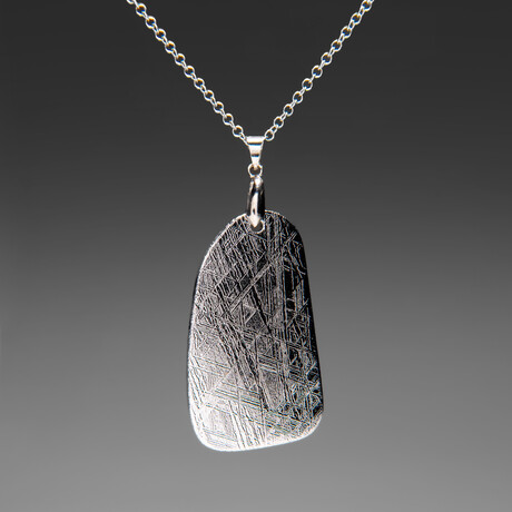 Genuine Muonionalusta Meteorite Pendant with 18" Sterling Silver Chain // 16 g