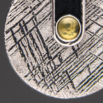 Muonionalusta Meteorite and Libyan Glass Pendant with 18" Sterling Silver Chain // 7.8 g