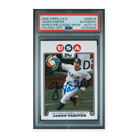 Jason Varitek // 2008 Topps Update & WBC Preview // PSA 10 Auto Grade