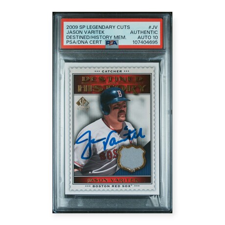 Jason Varitek // 2009 Upper Deck Legendary Cuts Memorabilia // PSA 10 Auto Grade