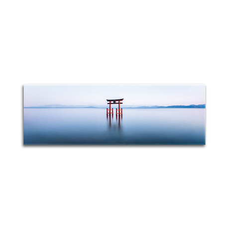 Floating Torii Gate At Lake Biwa, Japan Print on Acrylic Glass  by  Jan Becke (36"H x 12"W x 0.25"D)