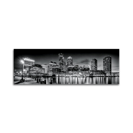Boston Fan Pier Park & Skyline In The Evening Print on Acrylic Glass by Melanie Viola (36"H x 12"W x 0.25"D)