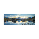 Scenic View Of The Matterhorn And Stellisee In The Swiss Alps Print on Acrylic Glass  by  Jan Becke (36"H x 12"W x 0.25"D)
