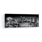 Boston Fan Pier Park & Skyline In The Evening Print on Acrylic Glass  by  Melanie Viola (36"H x 12"W x 0.25"D)