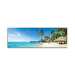 Beach Resort On Bora Bora, French Polynesia Print on Acrylic Glass  by  Jan Becke (36"H x 12"W x 0.25"D)