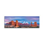 Balanced Rock and La Sal Mountains  Print on Acrylic Glass  by  Susanne Kremer (36"H x 12"W x 0.25"D)