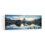 Scenic View Of The Matterhorn And Stellisee In The Swiss Alps Print on Acrylic Glass  by  Jan Becke (36"H x 12"W x 0.25"D)