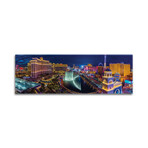 Las Vegas Neon Strip View At Night Print on Acrylic Glass  by  Susanne Kremer (36"H x 12"W x 0.25"D)