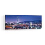 Seoul Skyline At Night With View Of Lotte World Tower Print on Acrylic Glass  by  Jan Becke (36"H x 12"W x 0.25"D)