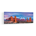 Balanced Rock and La Sal Mountains  Print on Acrylic Glass  by  Susanne Kremer (36"H x 12"W x 0.25"D)