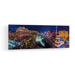 Las Vegas Neon Strip View At Night Print on Acrylic Glass  by  Susanne Kremer (36"H x 12"W x 0.25"D)