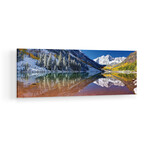 Fall Season At Maroon Bells Panoramic Image Print on Acrylic Glass  by  OLena Art (36"H x 12"W x 0.25"D)