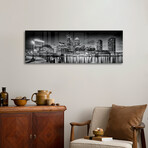 Boston Fan Pier Park & Skyline In The Evening Print on Acrylic Glass  by  Melanie Viola (36"H x 12"W x 0.25"D)