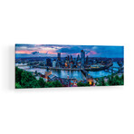 Skyline Panorama Of Pittsburgh Viewed From Mount Washington Print on Acrylic Glass by George Oze (36"H x 12"W x 0.25"D)