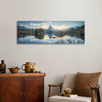 Scenic View Of The Matterhorn And Stellisee In The Swiss Alps Print on Acrylic Glass  by  Jan Becke (36"H x 12"W x 0.25"D)