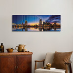 Night Is Falling On Nashville Print on Acrylic Glass  by  Jonathan Ross Photography (36"H x 12"W x 0.25"D)