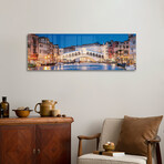 Rialto Bridge At Night, Venice Print on Acrylic Glass by Matteo Colombo (36"H x 12"W x 0.25"D)