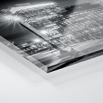 Boston Fan Pier Park & Skyline In The Evening Print on Acrylic Glass  by  Melanie Viola (36"H x 12"W x 0.25"D)