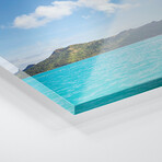 Panoramic Of Bungalows In Bora Bora Print on Acrylic Glass  by  Matteo Colombo (36"H x 12"W x 0.25"D)