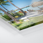 Panoramic View Of Mount Otemanu And The Blue Lagoon, Bora Bora, French Polynesia Print on Acrylic Glass  by  Jan Becke (36"H x 12"W x 0.25"D)