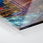 Las Vegas Neon Strip View At Night Print on Acrylic Glass  by  Susanne Kremer (36"H x 12"W x 0.25"D)