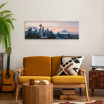 Seattle Skyline And Mt Rainier Print on Acrylic Glass  by  Matteo Colombo (36"H x 12"W x 0.25"D)