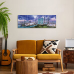 Miami Downtown Panoramic Skyline Aerial Print on Acrylic Glass  by  Susanne Kremer (36"H x 12"W x 0.25"D)