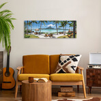 Panoramic View Of Mount Otemanu And The Blue Lagoon, Bora Bora, French Polynesia Print on Acrylic Glass  by  Jan Becke (36"H x 12"W x 0.25"D)