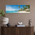 Beach Resort On Bora Bora, French Polynesia Print on Acrylic Glass  by  Jan Becke (36"H x 12"W x 0.25"D)